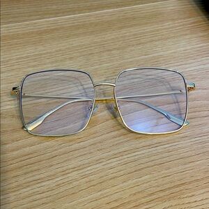 Gold Square Frame Blue Light Blocking Glasses